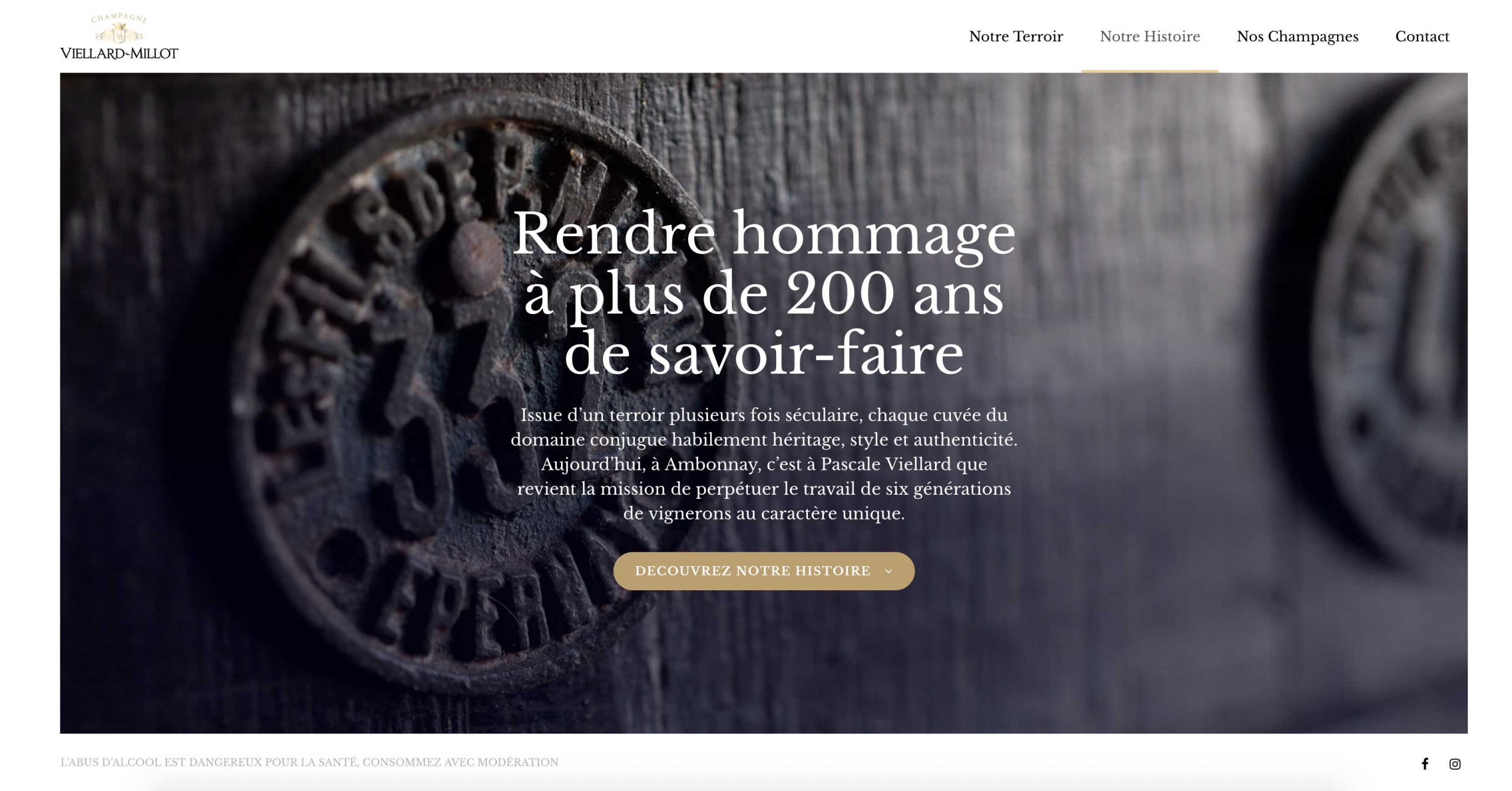 Site Internet du Champagne Viellard-Millot - Agence Discovery