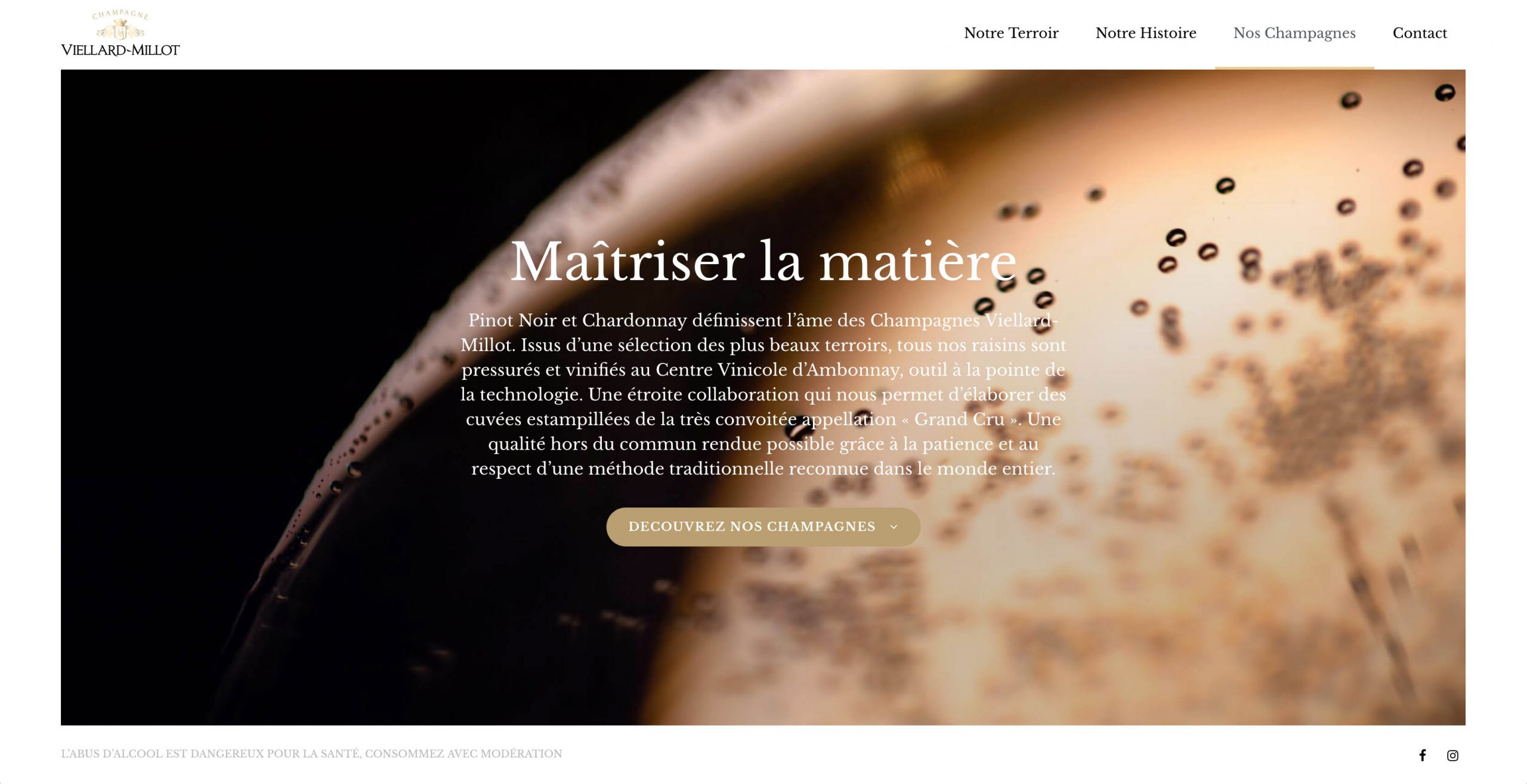 Site Internet du Champagne Viellard-Millot - Agence Discovery