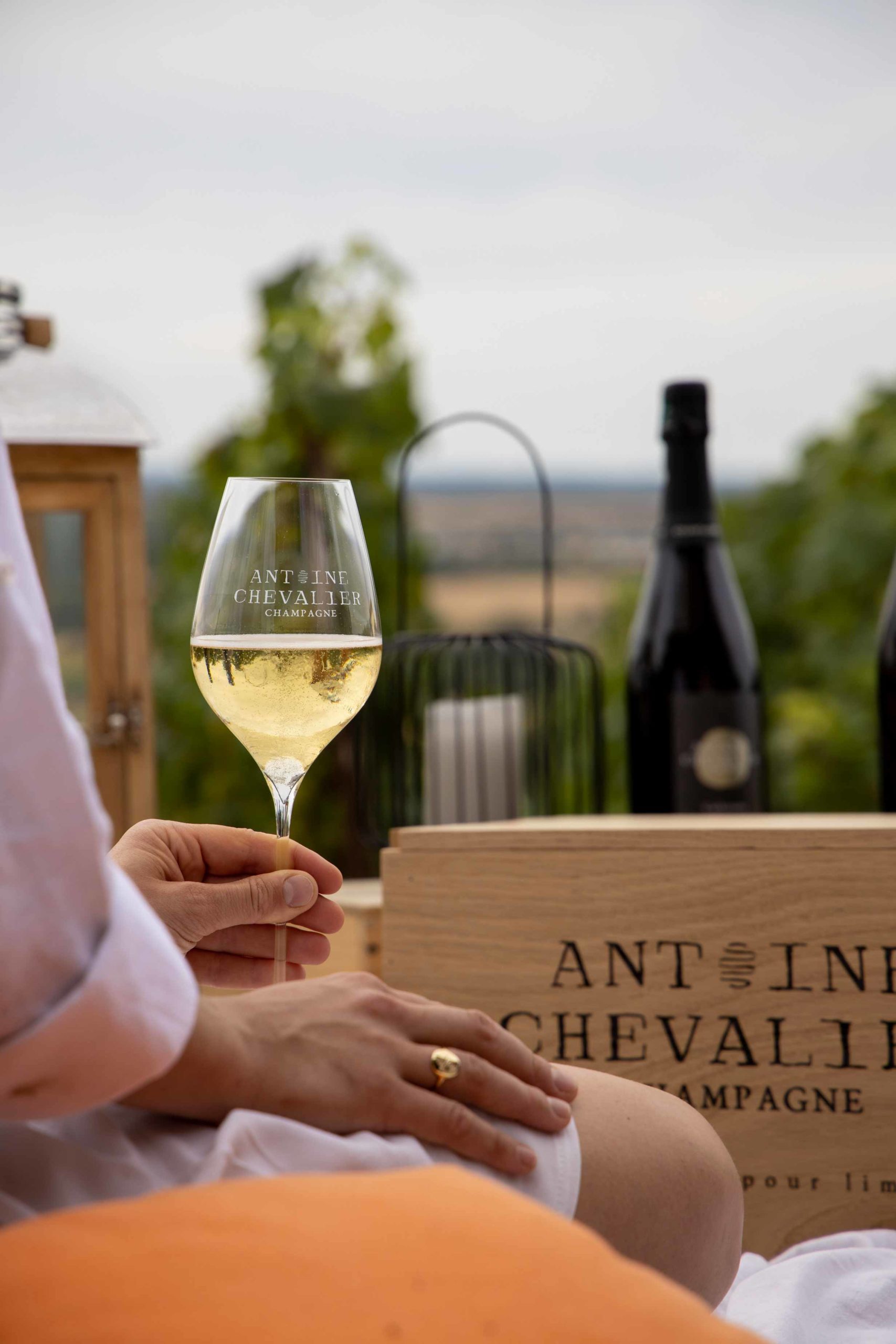 Aurore dans les vignes lors du reportage photo pour le Champagne Antoine Chevalier - Agence Discovery