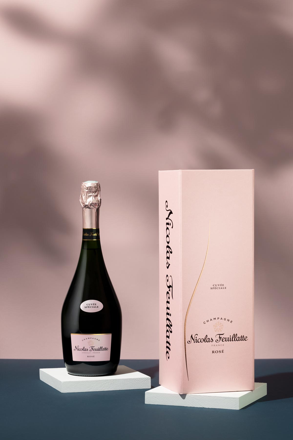 Étui cuvée Spéciale Rosé Champagne NIcolas Feuillatte boutique Amazon | Réalisation Agence Discovery - Reims & Paris