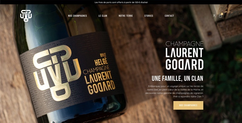 Site e-commerce du Champagne Laurent Godard par l'Agence Discovery