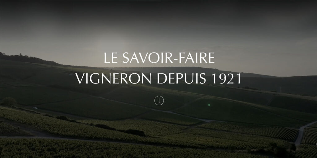 Page d'accueil Le savoir-faire vigneron du Champagne Collet | Réalisation